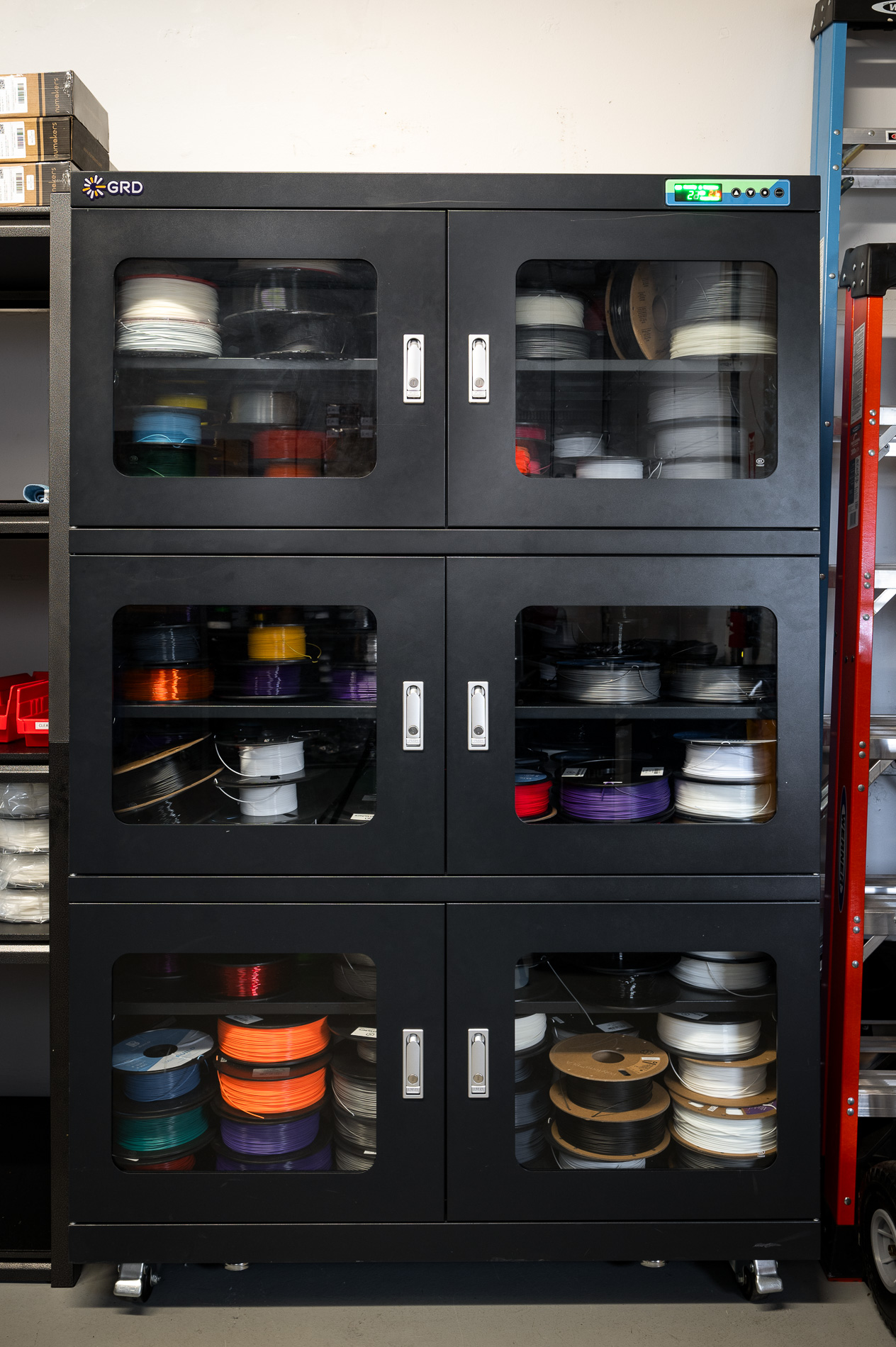Filament storage and drying setup